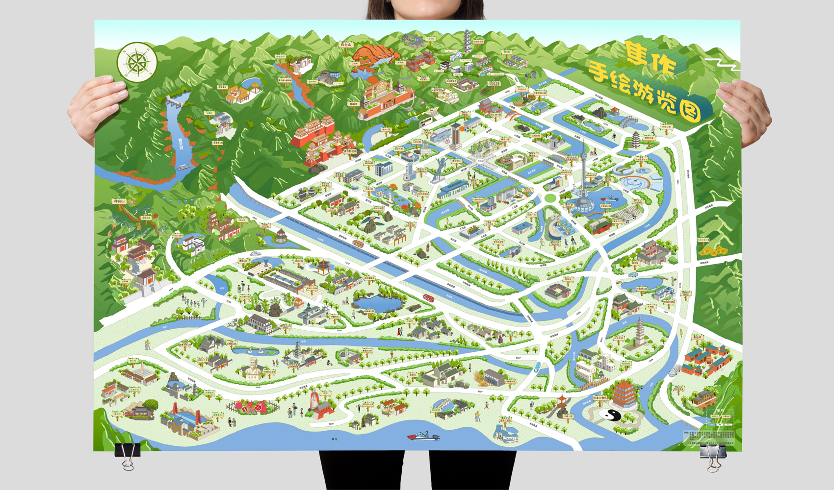 焦作手繪游覽圖