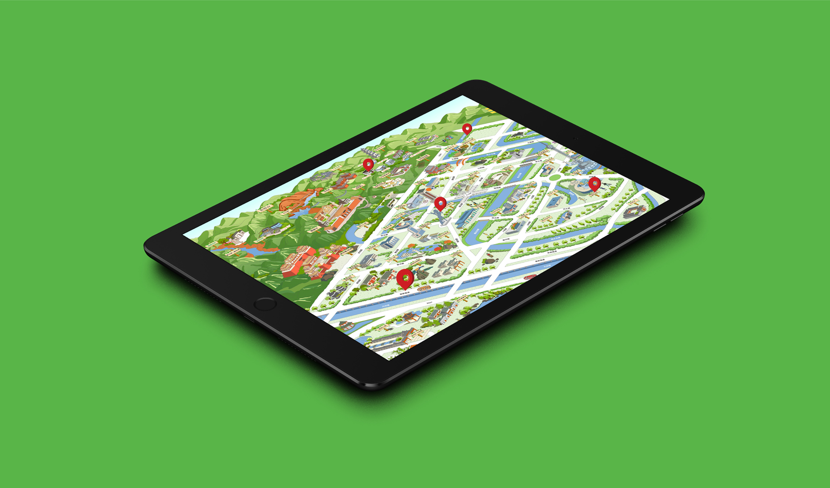 焦作手繪游覽圖