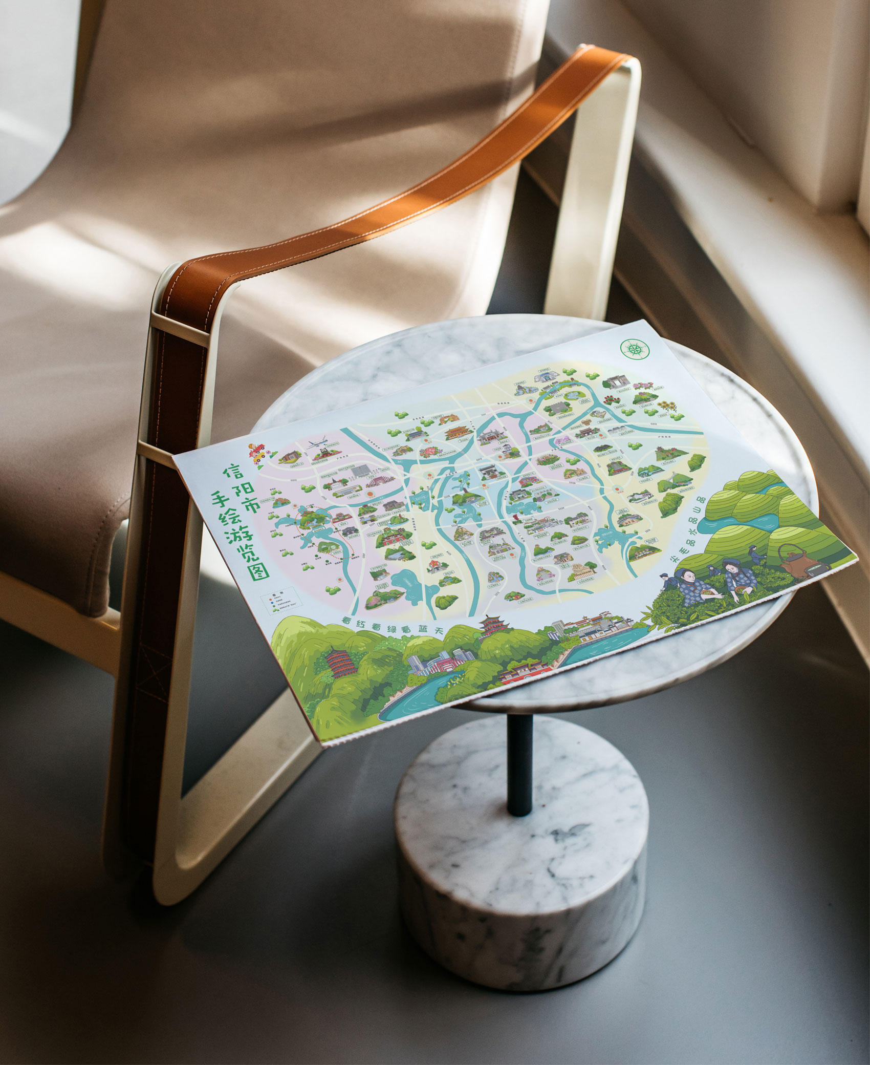 信陽手繪游覽圖