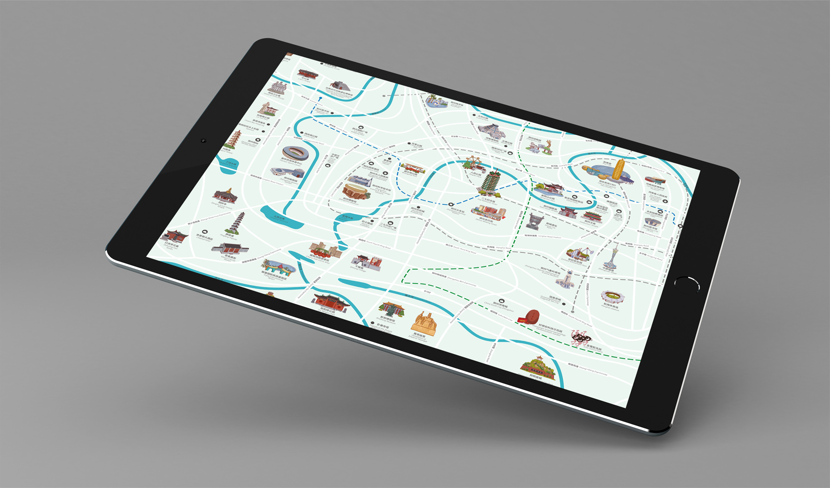 鄭州手繪游覽圖